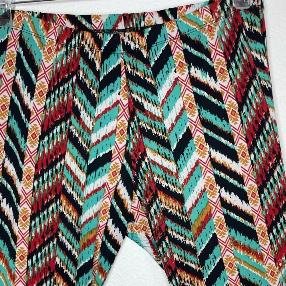 Wrangler Multicolor Chevron Bold Print Palazzo Flare Pants Retro Bohemian Medium